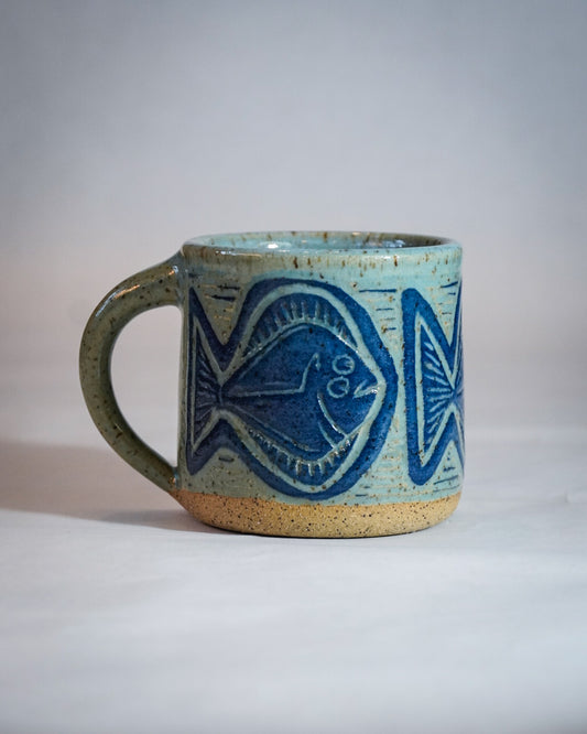 Bright Blue Halibut Mug 1