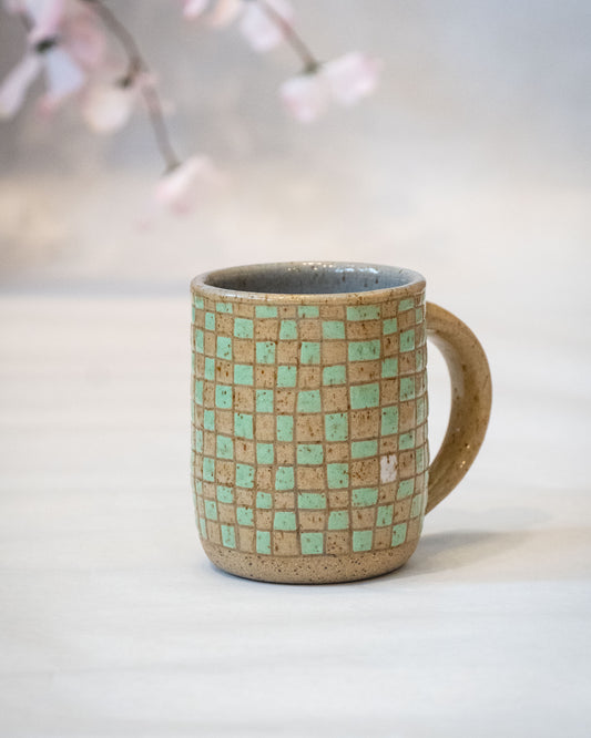 Checkered Mug 2 - Mint