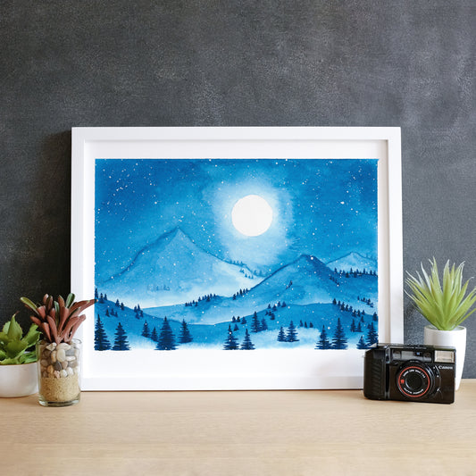 Full Moon Winter Print