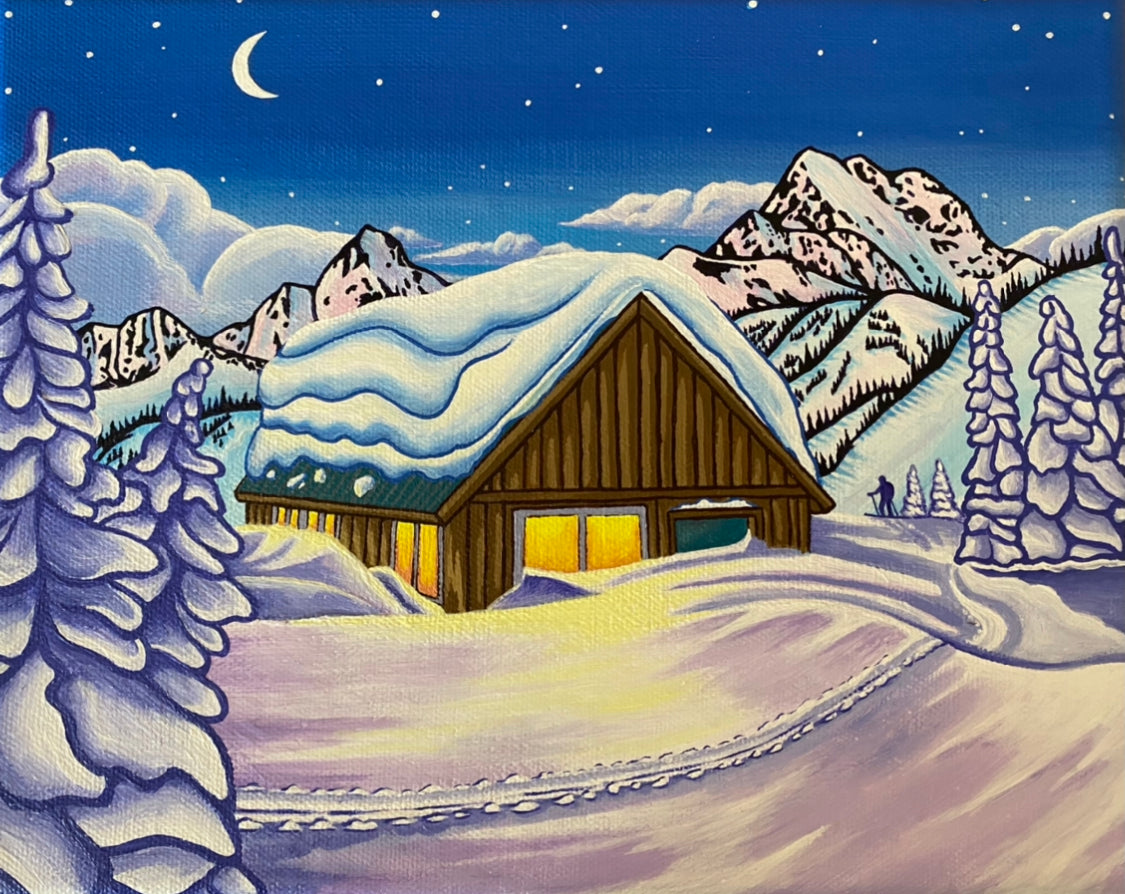 Worthington Glacier Cabin Original Painting